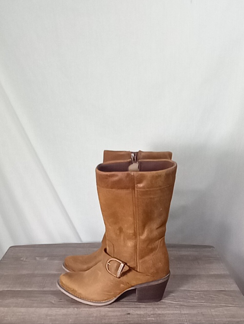 Durango Brown Leather 9" Pull-on Slouch Boots Size 6M/37